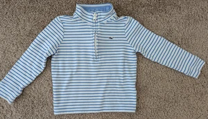 Vineyard Vines Blue white stripe 1/2 zip mock neck sweatshirt size 5 - Picture 1 of 4
