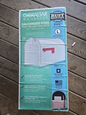 Gibraltar Mailboxes Elite Large Capacity Galvanized Steel White, Post-Mount - Image 1 of 3