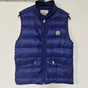 MONCLER Down Vest GUI GILET Navy Men's  used from japan - Picture 1 of 10