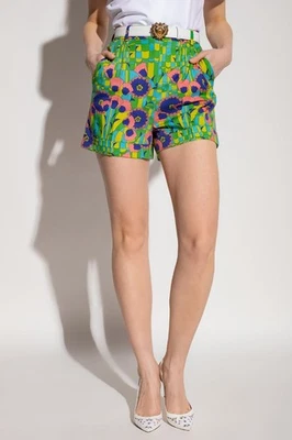 NWT Dolce & Gabbana Green/Multicolor 1960s Floral Print Shorts 38/US 2 - Image 1 of 4