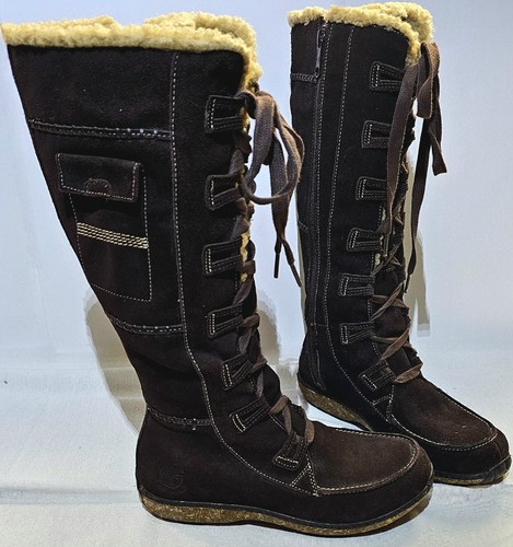 Stivali Timberland donna 8 Earthkeeper Granby marrone scamosciato sherpa alti zip laterale