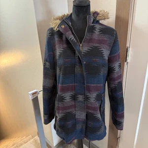 Victory Outfitters Aztec Southwestern Navajo Western Fell Kapuze Mantel Jacke M - Bild 1 von 5