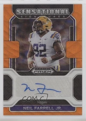 2023 Panini Chronicles Draft Picks Orange Wave Prizm /75 Neil Farrell Jr Auto - Image 1 of 2