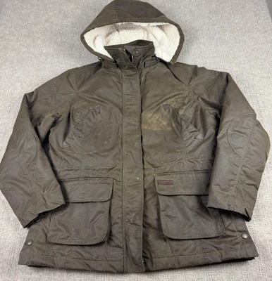 Outback Trading Jacket Womens L Brown Oilskin Sherpa Lined Parka Adelaide Coat - Image 1 of 4