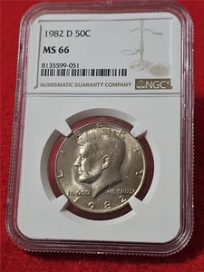 1982-D Kennedy Half Dollar. NGC MS 66 #MF-T3430 - Picture 1 of 2