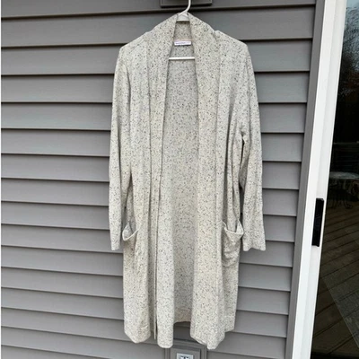 Isaac Mizrahi Live! Cárdigan Largo Talla 3X 100% CACHEMIRA - Avena Manchas Negras Foto 1 de 4