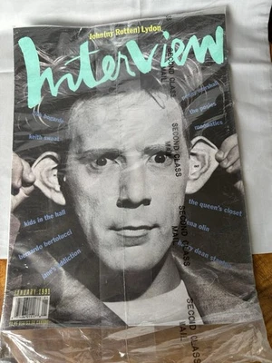 Interview Magazine January 1991 Sealed In Mailer Bag Johnny Rotten Sex Pistols - Image 1 of 3