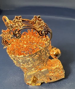 Danbury Mint Gold Plated Christmas Ornament 2005 Bountiful Boot - Bild 1 von 16