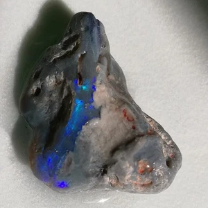 Muestra áspera Lightning Ridge de 40 quilates ópalo negro/semi negro - Imagen 1 de 6