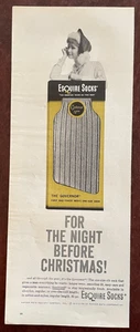 1959 Calzini Esquire Notte Prima di Natale Pubblicità Stampa Vintage - Foto 1 di 1
