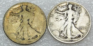 1920 Walking Liberty Silver Half Dollar lot of 2 coins #J191 - Picture 1 of 2