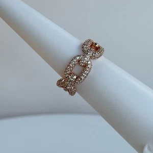 Bomb Party April Ring ~ Linked By Fate ~ RG26808 ~Size 8~ Cz Rose Gold - Links - Picture 1 of 12