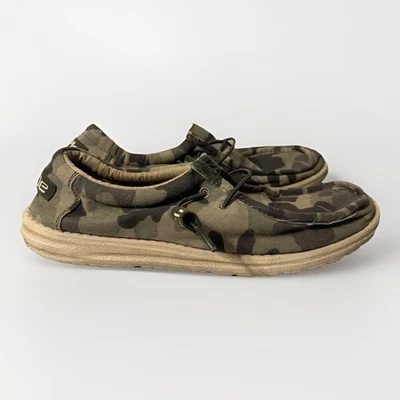 Sapatos Hey Dude Masculino Tamanho 8 Camuflado Verde Wally Laços Elásticos Mocassim Casual Slip-on - Imagem 1 de 4