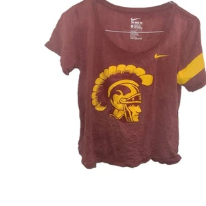 USC Trojans Athletic Cut Women's Graphics T Tee Shirt Top Large V Neck Used - Picture 1 of 6