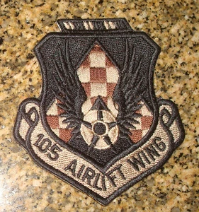 USAF PATCH 105TH AIRLIFT WING, DESERT, DCU, DBDU - Bild 1 von 1