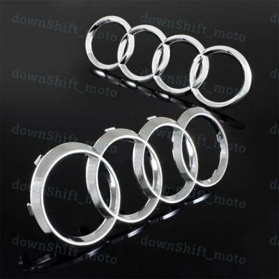Anillos Audi Parrilla Delantera + Trasera Maletero A1 A3 A4 S4 A5 S5 A6 S6 Insignia Emblema Cromo Foto 1 de 4