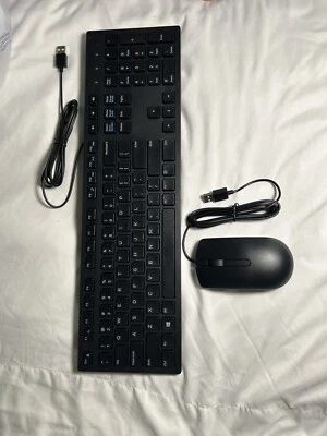 Brand New Dell USB Wired Mouse and Keyboard Combo Color Black.  Box included - Image 1 of 4