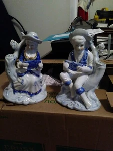 Occupied Japan Figurine Porcelain Watermelon Pair Couple 5" - Picture 1 of 10