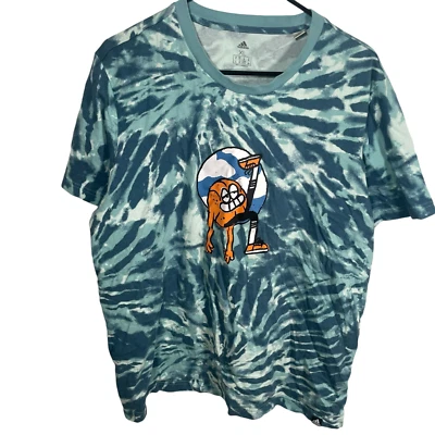 Adidas Lil Stripe Tie Dye T Shirt Mens XL Short Sleeve Blue Green Crewneck * - Image 1 of 4