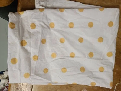Land of Nod "Large Yellow Dots" Crib Flat Sheet - Image 1 of 4