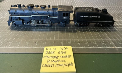 Marx Train NICE RARE "SIDE CYLINDER SMOKER" 1666 Locomotive Engine & Tender RUNS - Image 1 of 4