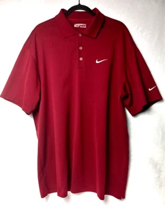 NIKE GOLF HERREN POLO ROT Ziegel purpurrot KASTANIENBRAUN GRÖSSE XL KRAGEN MIT KNÖPFEN - Bild 1 von 11