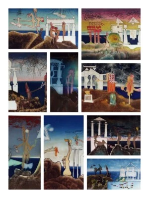 Diez grabados enmarcados firmados por Roberto Matta L'arc Obscur Des Heures Foto 1 de 4