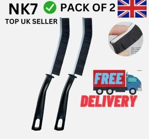 2x Crevice cleaning brush for narrow and gap spaces recess tool black from UK - Picture 1 of 4