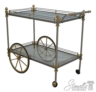 66977: Carrito de té de latón y acero estilo Regencia servidor de postres Foto 1 de 4