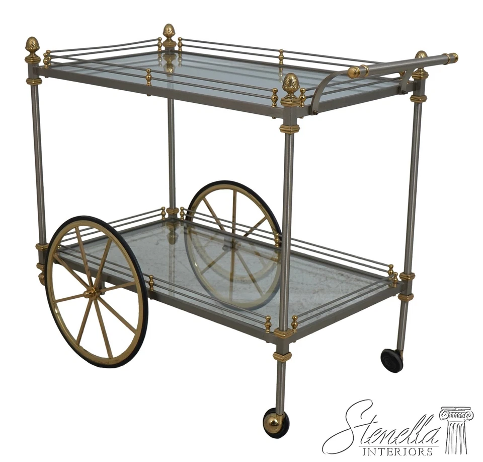 66977: Carrito de té de latón y acero estilo Regencia servidor de postres Foto 1 de 4