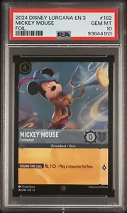 PSA 10 - 2024 Into The Inklands Mickey Mouse Trumpeter 182/204 Foil Lorcana - Picture 1 of 2