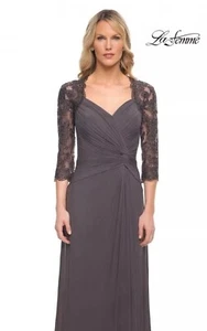 Nuevo Vestido LA FEMME Columna Torcida Acanalada En Gunmetal Talla 16 Minorista $438. 14 - Imagen 1 de 16