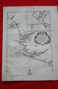 CARTE ANCIENNE SIERRA LEONE SHERBRO RIVIIERES AFRIQUE BELLIN 1747 OLD MAP - Foto 1 di 1
