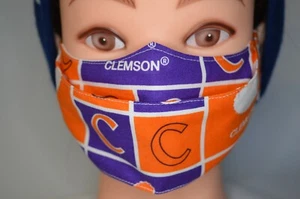 Clemson Face Mask for Men - Women Cotton Fabric Clemson University Face Mask - Picture 1 of 3