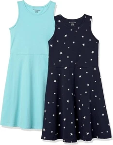 Amazon Essentials Girls Knit Tank Dresses pack of 2 sz Medium sz 8 - Picture 1 of 2