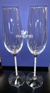 SWAROVSKI CRYSTALLINE 'TOASTING/CHAMPAGNE FLUTES' (RRP £290!!) - Picture 1 of 4