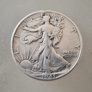 Moneda de plata de Estados Unidos medio dólar Liberty Walking 1941 - Imagen 1 de 2