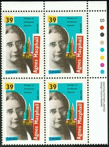 Canada sc#1293 Agnes Macphail, Member of Parliament & Delegate, UR Block Mint-NH - Picture 1 of 2