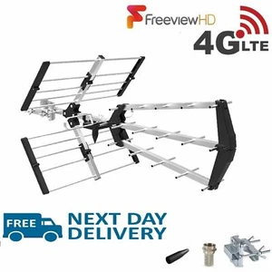 Freeview TV 48 Element Triboom Aerial 4G Outdoor & Indoor Digital HD 4K Signals - Picture 1 of 6