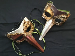 Venetian Long Nose Masquerade Masks Home Decor x 2 pcs. -M12 - Picture 1 of 11