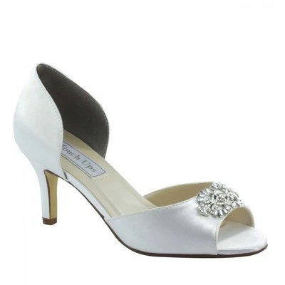 New Touch Ups "Olivia" White Satin Wedding Bridal Shoes size 6 M US - Image 1 of 3