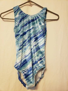 Snowflake Designs Leotard Youth Size Small Gymnastics Tumbling Sleeveless Blue - Picture 1 of 6