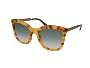 Gucci Women's Sunglasses GG0217S 003 Havana/Blue Gradient Lens Square 52mm - Picture 1 of 4