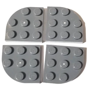 LEGO 3x3 Plate Round Corner Dark Bluish Gray Part 30357 LOT OF 4 - Picture 1 of 1
