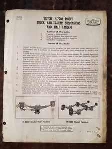Hutch H-2200 Model Truck And Trailer Suspensions And Half Tandem Instructions B - Picture 1 of 2