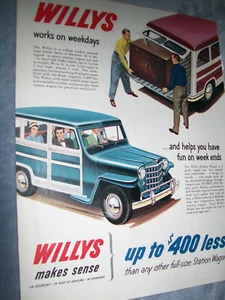 1951 Willys Jeep Station Wagon large-mag car ad -"Willys makes sense" - Picture 1 of 1