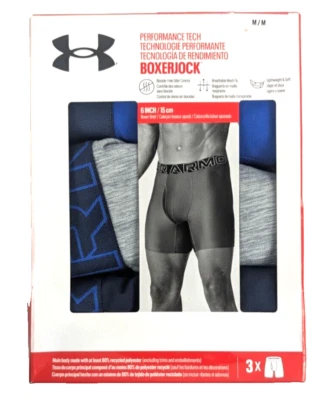 3 NUEVOS UNDER ARMOUR UA Performance Hombres Medianos 6" Boxerjock Boxer Calzoncillos Ropa Interior Foto 1 de 3