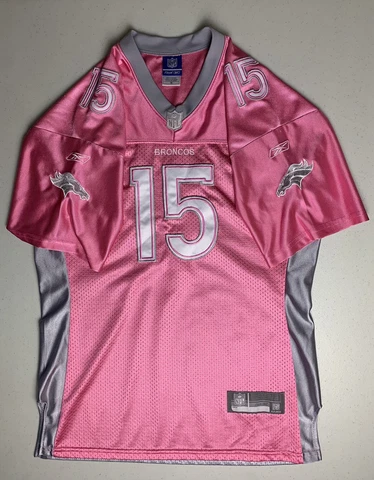 NFL Reebok Denver Broncos Football Jersey Women's Large Pink Size 50 Stitched Cover