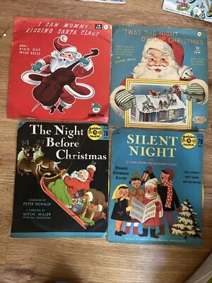 VINTAGE  Christmas Children's Records(4) 78RPM - Night Before, I Saw Mommy, - Image 1 of 3