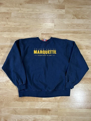 Vintage Champion Marquette Golden Eagles Crewneck Blue Sweater Sweatshirt sz L Cover